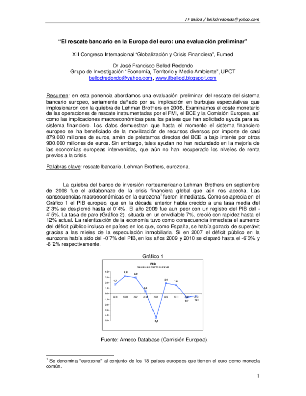 (PDF) El rescate bancario en la Europa del euro.