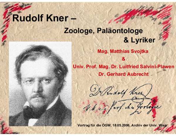 (PDF) Rudolf Kner – Zoologe, Paläontologe & Lyriker
