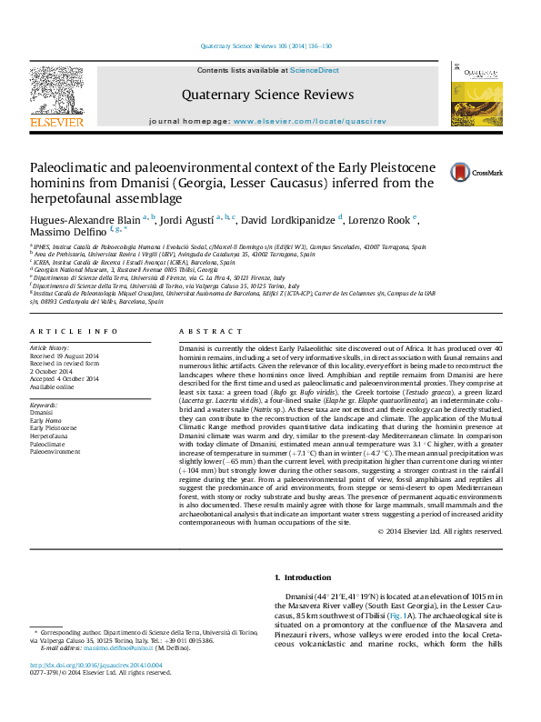 (PDF) Paleoclimatic and paleoenvironmental context of the Early ...