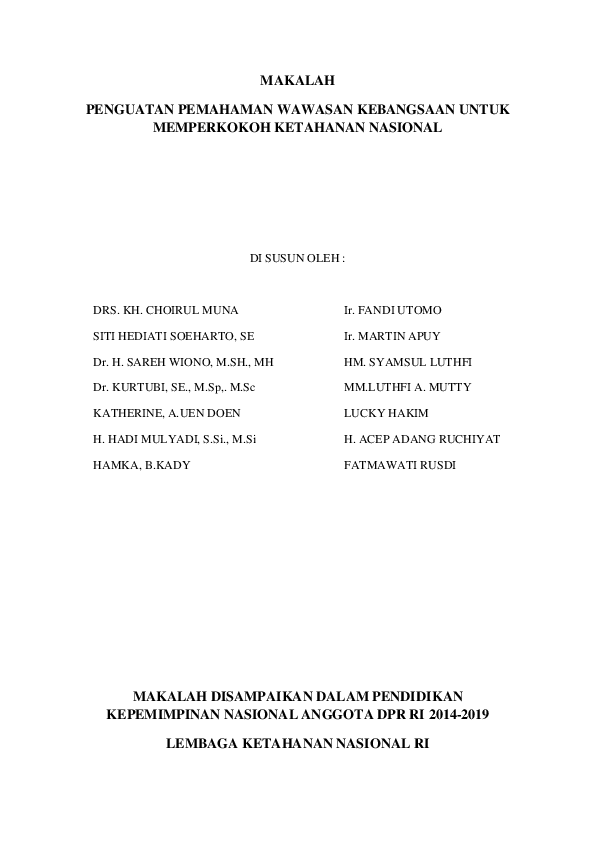 Doc Makalah Penguatan Pemahaman Wawasan Kebangsaan Untuk Memperkokoh Ketahanan Nasional Di Susun Oleh Edi Rusyandi Academia Edu