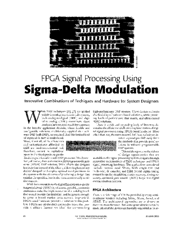 (PDF) FPGA Signal Processing Using SigmaDelta Modulation fred harris