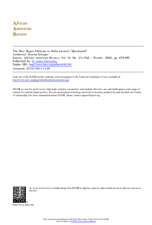 Pdf The New Negro Flaneuse In Nella Larsen S Quicksand Jeanne Scheper Academia Edu