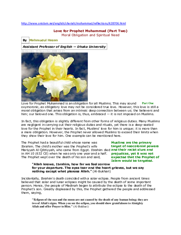 (PDF) Love of Muhammad: Part Two