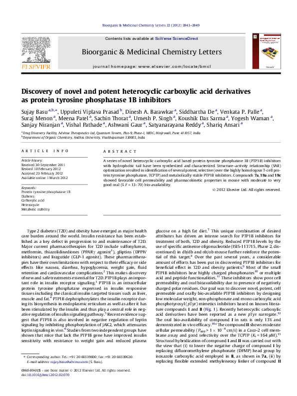 (PDF) Discovery of novel and potent heterocyclic carboxylic acid ...