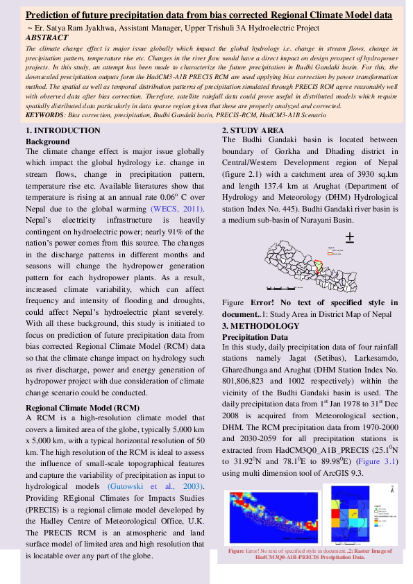 (DOC) Prediction of future precipitation data from bias corrected ...