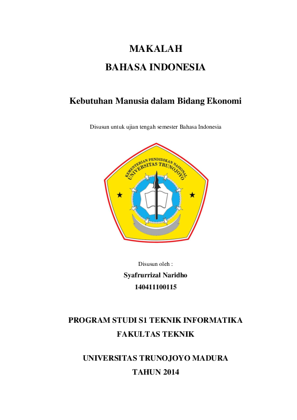 Doc Makalah Bahasa Indonesia Syafrur Rizal Academia Edu