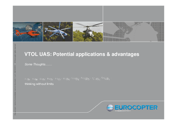(PDF) VTOL UAS: Potential applications & advantages
