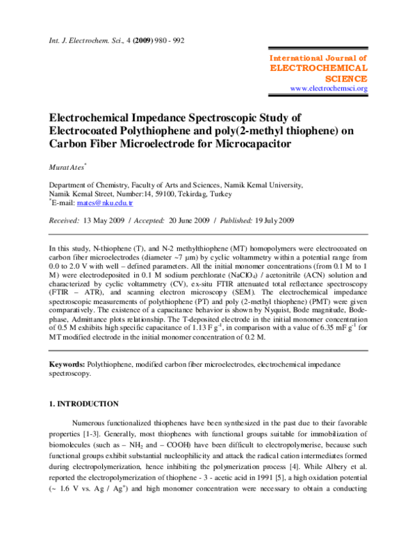 (PDF) Electrochemical Impedance Spectroscopic Study of Electrocoated ...