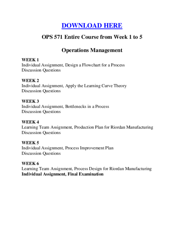 Bottlenecks that face riordan manufacturing essay 03 picture