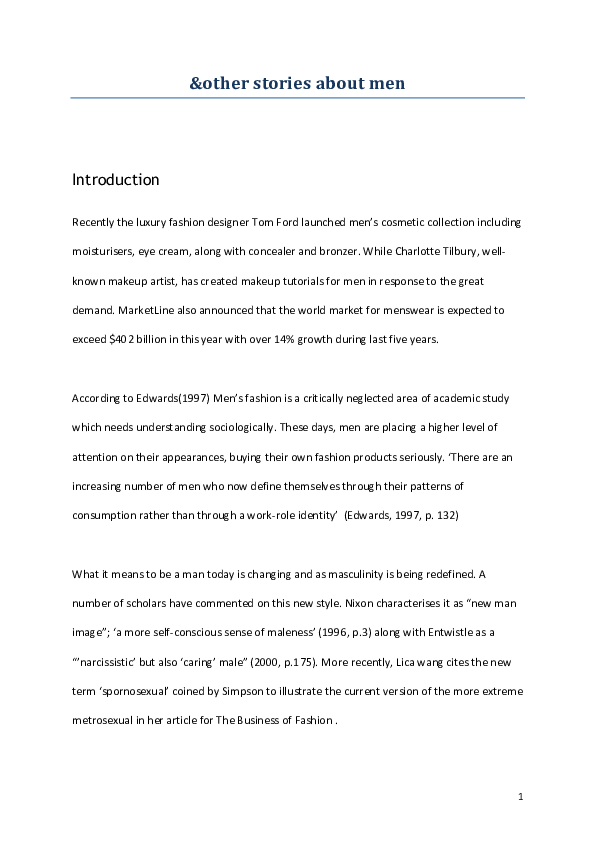(DOC) other stories about men Introduction