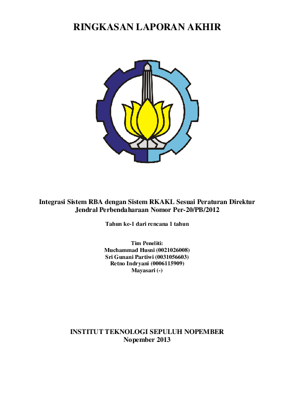 (DOC) RINGKASAN LAPORAN AKHIR Integrasi Sistem RBA dengan Sistem RKAKL ...