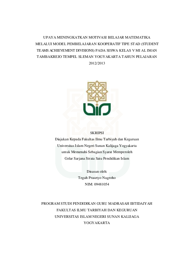 Skripsi Motivasi Belajar Anak Usia Dini Ide Judul Skripsi Universitas
