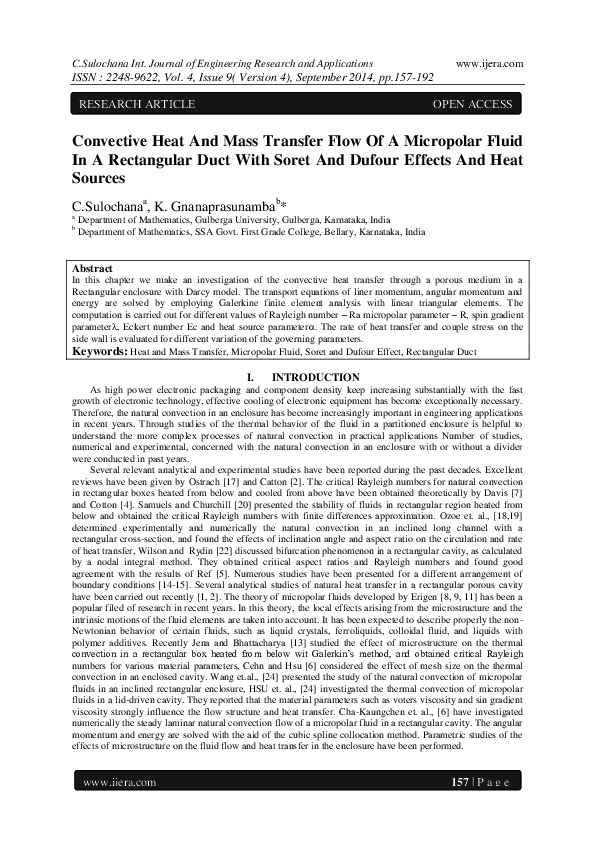 (PDF) Convective Heat And Mass Transfer Flow Of A Micropolar Fluid In A ...