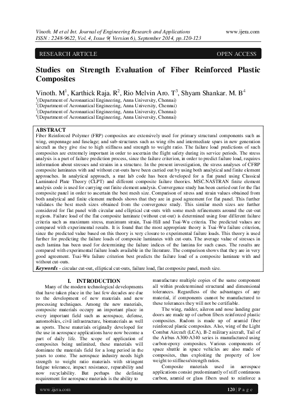 (PDF) Studies on Strength Evaluation of Fiber Reinforced Plastic
