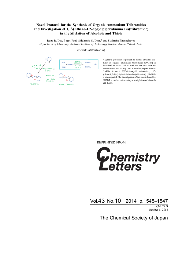 (PDF) Novel Protocol for the Synthesis of Organic Ammonium Tribromides ...