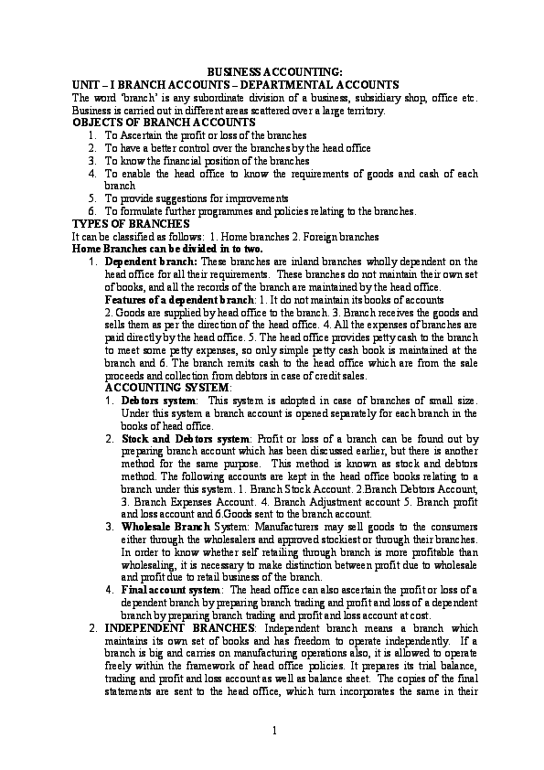 departmental accounts 1st year pdf