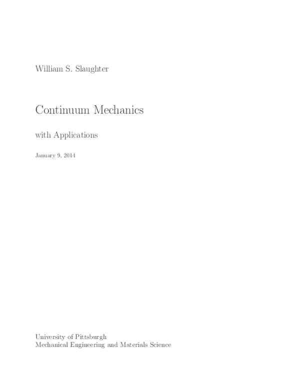 (PDF) Continuum Mechanics with Applications