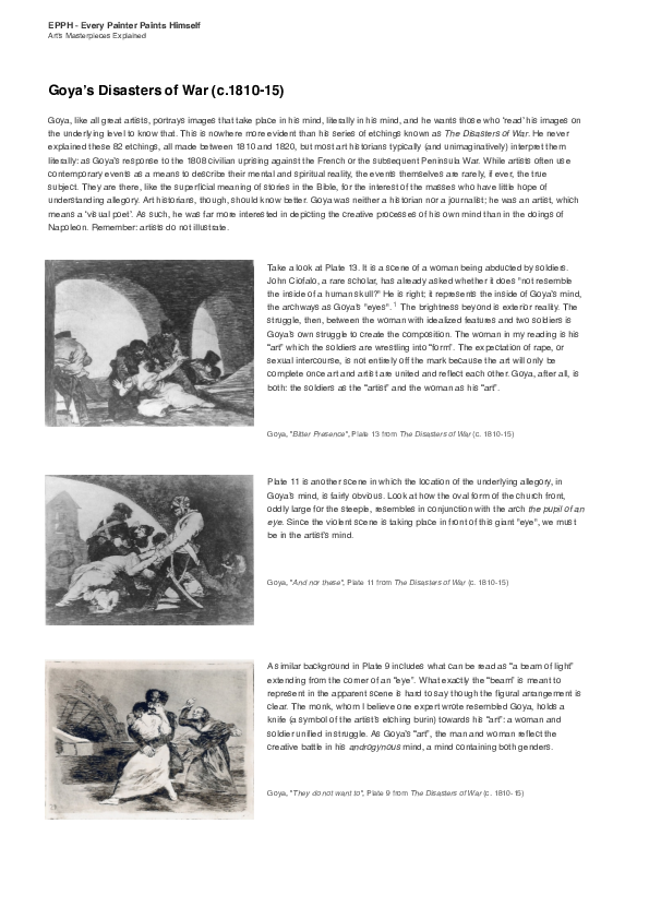 Subjective meaning of disaster of war image