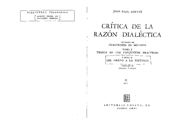 (PDF) Crítica de la razón Dialéctica parte 2