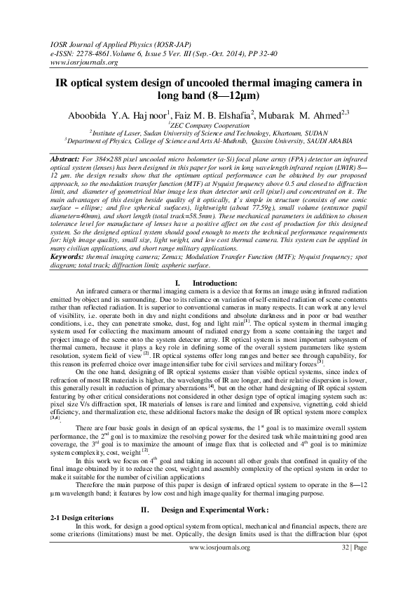 (PDF) IR optical system design of uncooled thermal imaging camera in ...