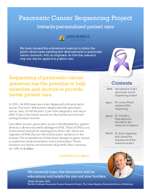 (PDF) Pancreatic Cancer Sequencing Project towards personalized patient ...