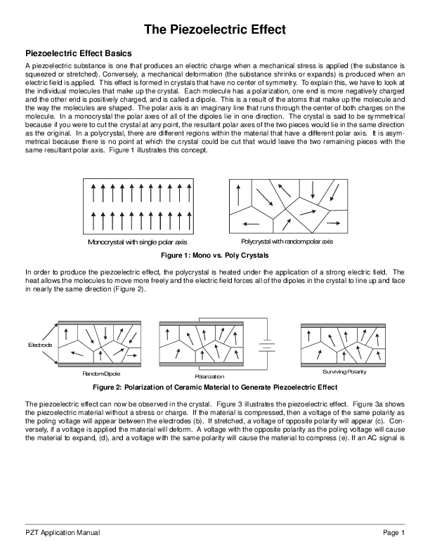 (PDF) PZT Application Manual The Piezoelectric Effect Umud Aysal