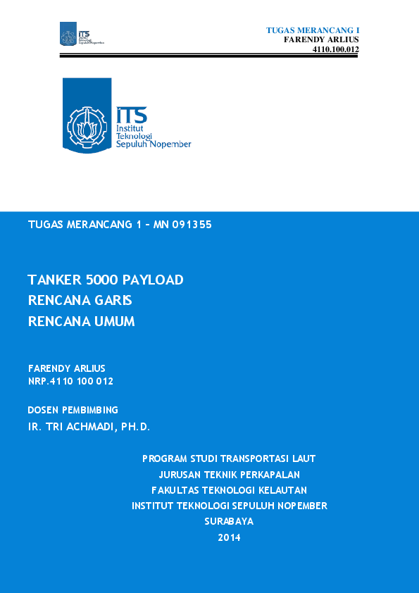 (PDF) General Arrangement and Lines Plan of Tanker 5000 Payload