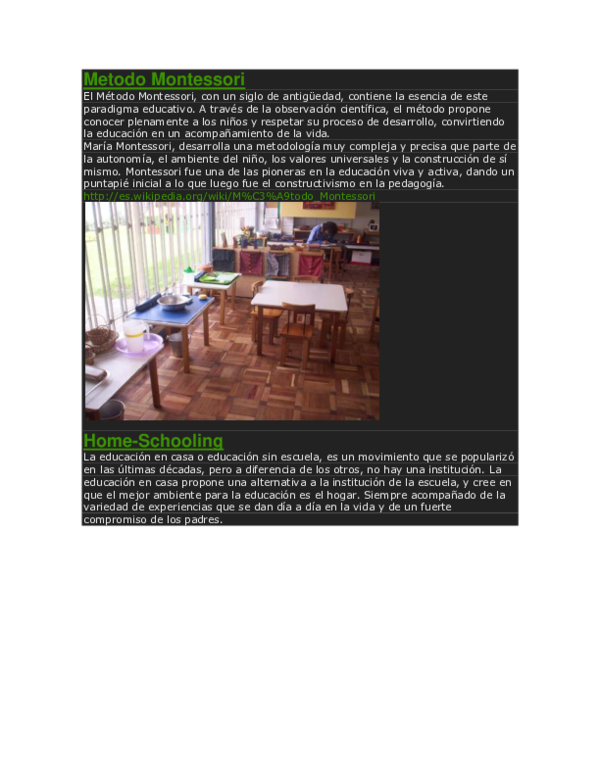 Metodo Montessori El Método Montessori