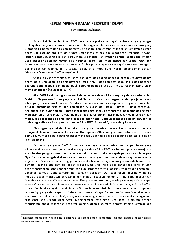 Essay kepemimpinan dalam islam image