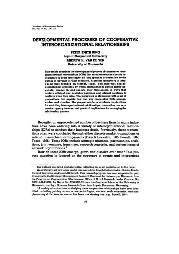 Interorganizational theory picture