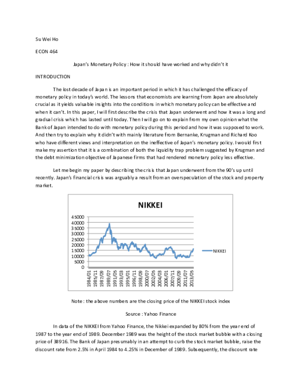 (PDF) Japan's Monetary Policy : How it was supposed to work and why ...