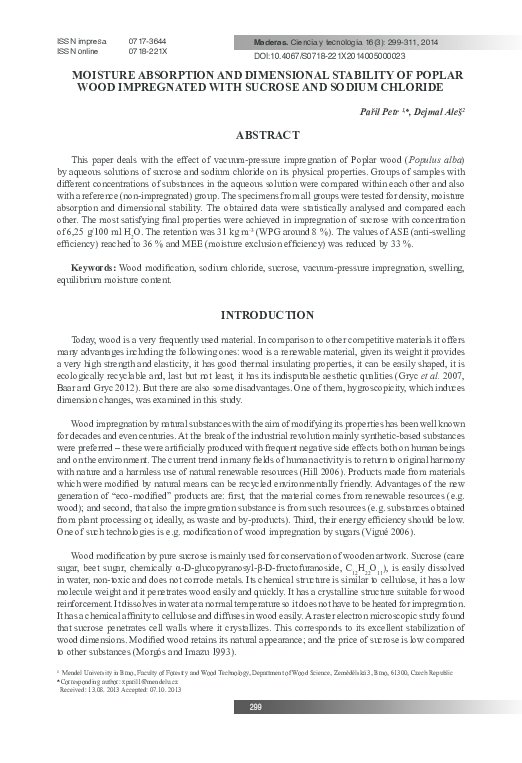 (PDF) MOISTURE ABSORPTION AND DIMENSIONAL STABILITY OF POPLAR WOOD ...