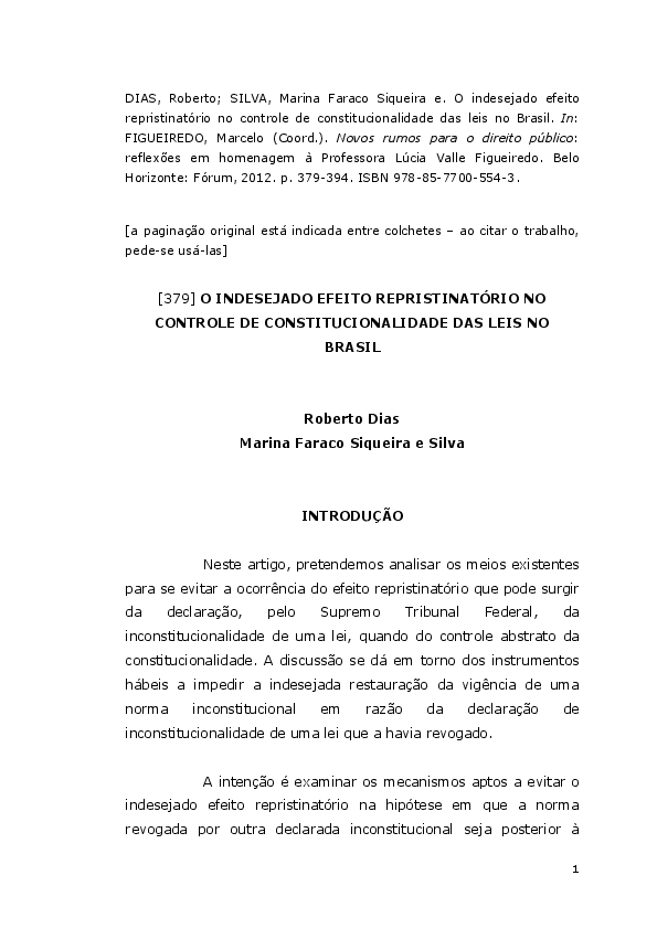 Uma Lei Revogada Pode Voltar A