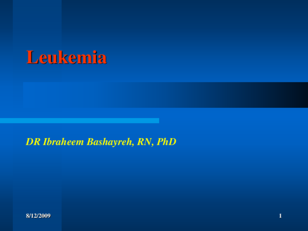  PPT Lecture Leukemia 2 1 Mir Samina Jamal Academia edu