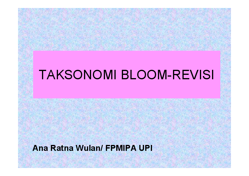 (PDF) TAKSONOMI BLOOM-REVISI  Nurge Cao - Academia.edu