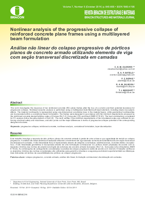 (PDF) Nonlinear analysis of the progressive collapse of reinforced ...