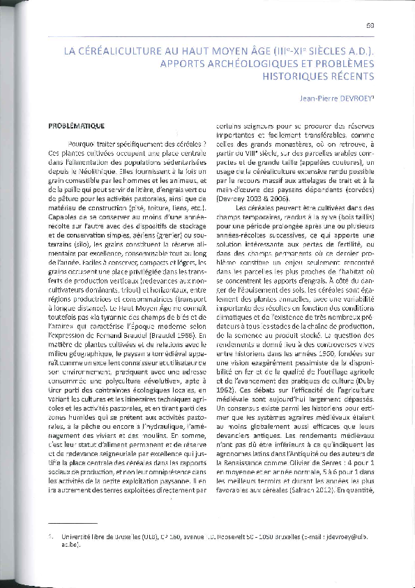 (PDF) La céréaliculture au Haut Moyen Âge (IIIeXIe siècles AD. Apports