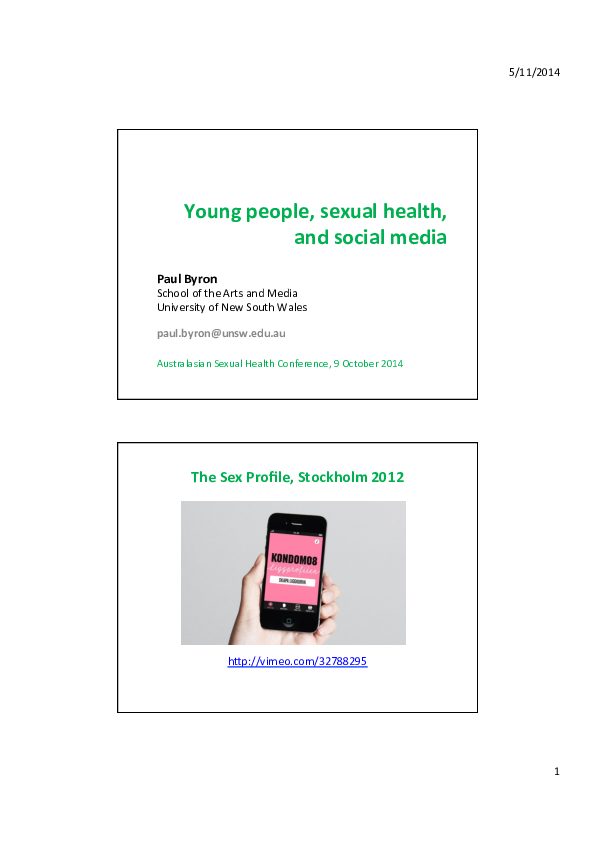 Young people, sexual health, and social media