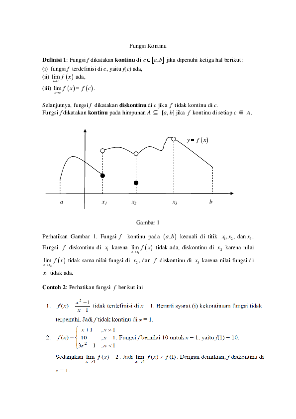 Pdf Fungsi Kontinu Dan Turunan 1 Arsyad Aulia Academia Edu