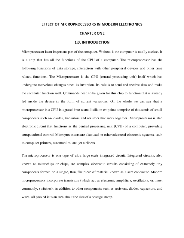 (DOC) EFFECTS OF MICROPROCESSORS IN MODERN Oyedokun Sherifdeen m Academia.edu