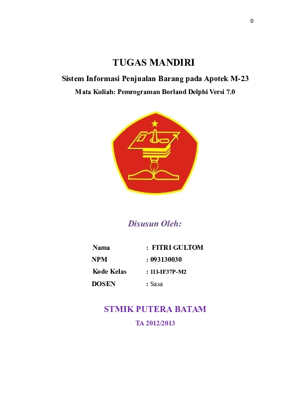 (DOC) TUGAS MANDIRI Sistem Informasi Penjualan Barang pada