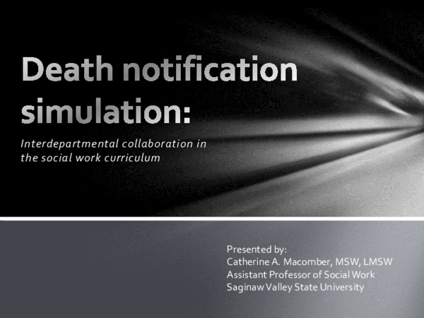 (PPT) Death Notification Simulation - Interprofessional Teaching and ...