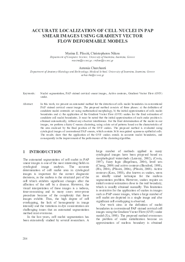 (PDF) Accurate localization of cell nuclei in pap smear images using ...