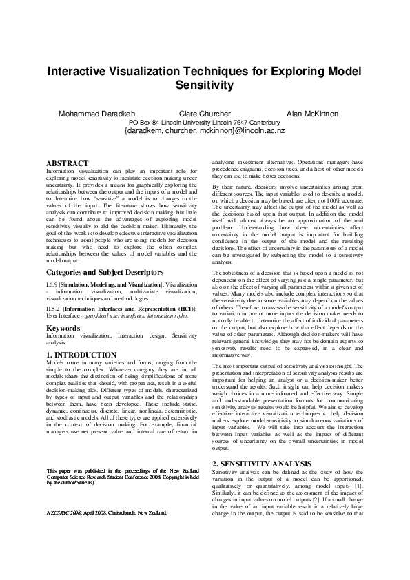 (PDF) Interactive Visualization Techniques for Exploring Model Sensitivity