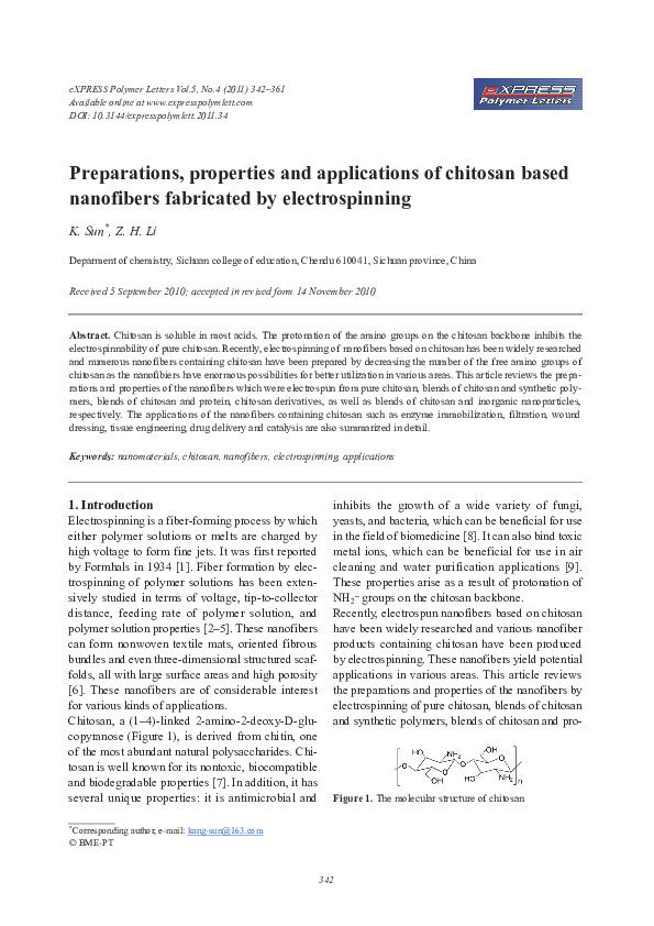 (PDF) Preparations, properties and applications of chitosan based ...