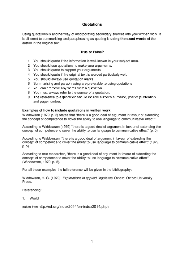 (DOC) Quoting