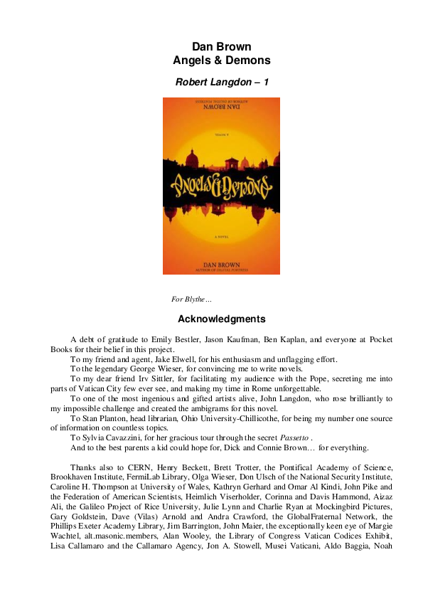 Angels and demons book picture