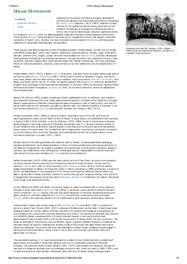 (PDF) The Musar Movement - after Yisrael Salanter