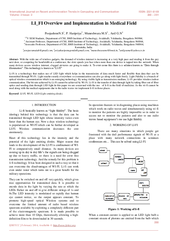 (PDF) LI_FI Overview and Implementation in Medical Field
