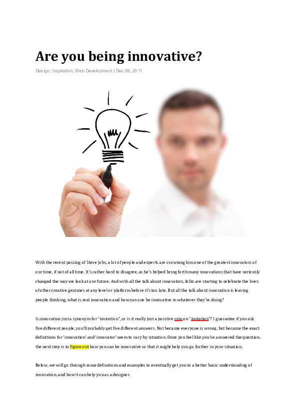 (PDF) Are you being innovative